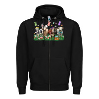 Black easter cow Zipper Hoodie - LillyAllenDesigns