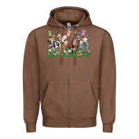 Chestnut easter cow Zipper Hoodie - LillyAllenDesigns