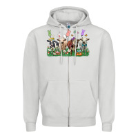 Dove Grey easter cow Zipper Hoodie - LillyAllenDesigns