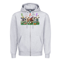Heather Grey easter cow Zipper Hoodie - LillyAllenDesigns