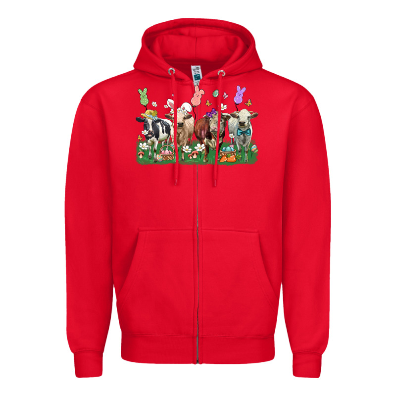 Easter Cow Zipper Hoodie by LillyAllenDesigns | Teevron
