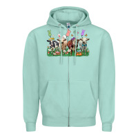Seafoam easter cow Zipper Hoodie - LillyAllenDesigns
