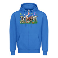 True Royal easter cow Zipper Hoodie - LillyAllenDesigns