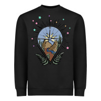 Black compass with mountain Heavyweight Sweatshirt - MaliasSmallBusiness