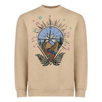 Mushroom compass with mountain Heavyweight Sweatshirt - MaliasSmallBusiness