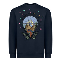 Compass With Mountain Heavyweight Sweatshirt | Teevron