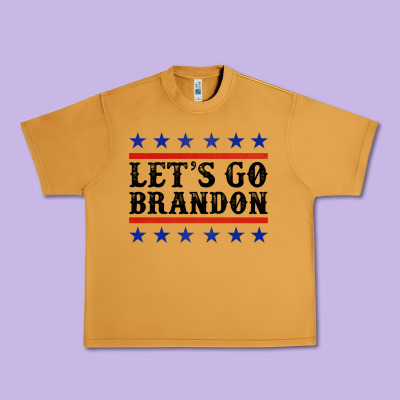 Let's Go Brandon American Flag Urban Heavy Tee Designed By Jasminsmagicworld