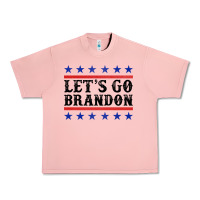 Salmon Let's Go Brandon American Flag Urban Heavy Tee - Jasminsmagicworld