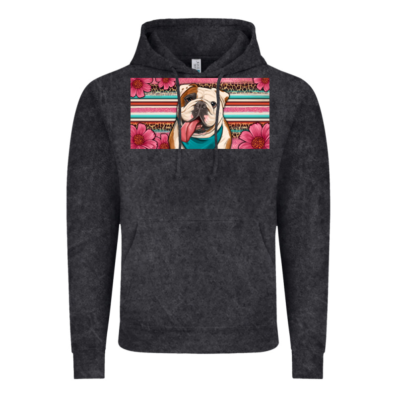 English Bulldog Floral License Plate Vintage Hoodie by Artiststas | Teevron