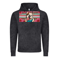 Vintage Black english bulldog floral license plate Vintage Hoodie - Artiststas