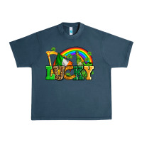 Midnight Navy lucky with st patricks elements Urban Heavy Tee - AdoDesignShop