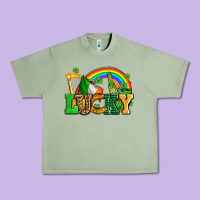 Lucky With St Patricks Elements Urban Heavy Tee Designed By Adodesignshop
