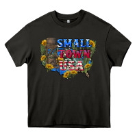 Asphalt Small town usa 4th of july Heavy Core Tee - CowGirlArtShop