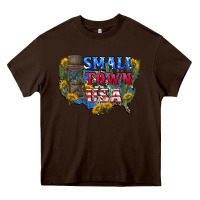 Chocolate Brown Small town usa 4th of july Heavy Core Tee - CowGirlArtShop