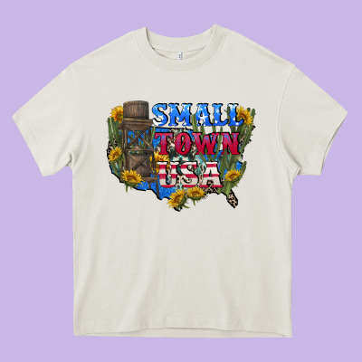 Small Town Usa 4th Of July Heavy Core Tee Designed By Cowgirlartshop