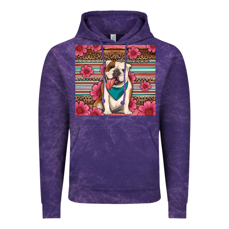 British Bulldog Floral Serape Vintage Hoodie by Artiststas | Teevron