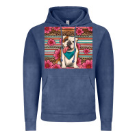 Vintage Denim british bulldog floral serape Vintage Hoodie - Artiststas
