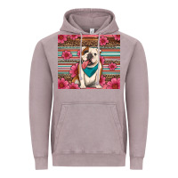 Vintage Zinc british bulldog floral serape Vintage Hoodie - Artiststas
