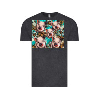 Vintage Black western cowhide sunflower baby pig Vintage Tee - BarkalooDesign
