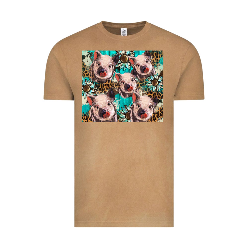 Western Cowhide Sunflower Baby Pig Vintage Tee by BarkalooDesign | Teevron