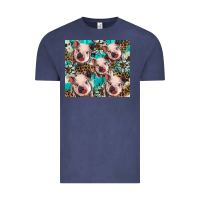 Vintage Denim western cowhide sunflower baby pig Vintage Tee - BarkalooDesign