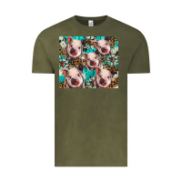 Vintage Olive western cowhide sunflower baby pig Vintage Tee - BarkalooDesign