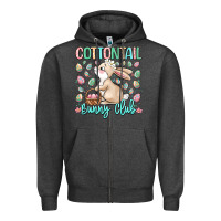 Charcoal Heather cottontail bunny club Zipper Hoodie - LillyAllenDesigns