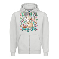 Dove Grey cottontail bunny club Zipper Hoodie - LillyAllenDesigns