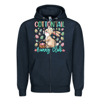 Navy cottontail bunny club Zipper Hoodie - LillyAllenDesigns