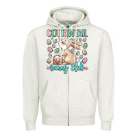 Oatmeal Heather cottontail bunny club Zipper Hoodie - LillyAllenDesigns