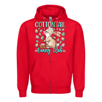 Red cottontail bunny club Zipper Hoodie - LillyAllenDesigns