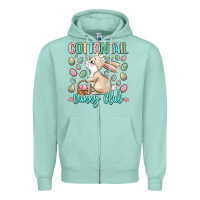 Seafoam cottontail bunny club Zipper Hoodie - LillyAllenDesigns