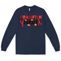 Navy crawfish junkie Long Sleeve Tee - MaliasSmallBusiness