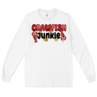 White crawfish junkie Long Sleeve Tee - MaliasSmallBusiness