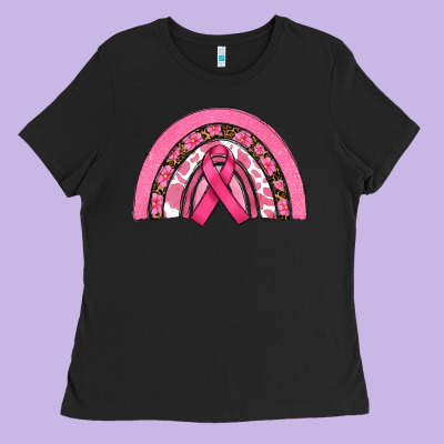 Breast Cancer Rainbow Ladies Tee Designed By Ranaportraitstore