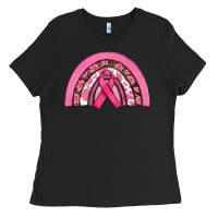 Black breast cancer rainbow Ladies Tee - RanaPortraitStore