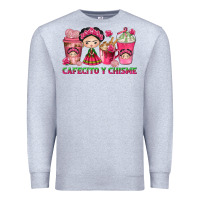 Heather Grey Cafecito y Chisme Coffee Cups Premium Sweatshirt - texasbilliewilder