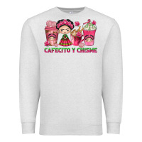 Oatmeal Heather Cafecito y Chisme Coffee Cups Premium Sweatshirt - texasbilliewilder