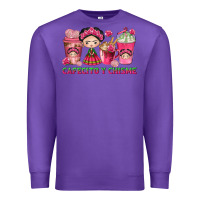 Purple Cafecito y Chisme Coffee Cups Premium Sweatshirt - texasbilliewilder