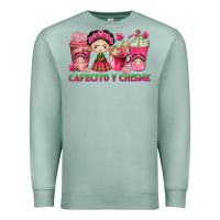 Seafoam Cafecito y Chisme Coffee Cups Premium Sweatshirt - texasbilliewilder