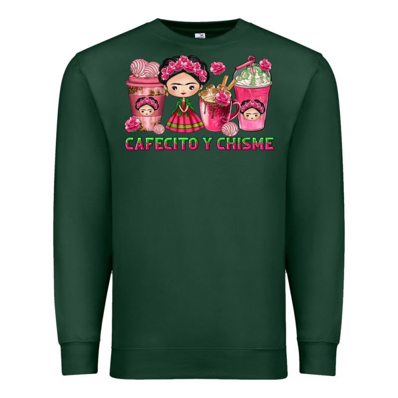 Cafecito Y Chisme Coffee Cups Premium Sweatshirt by texasbilliewilder | Teevron