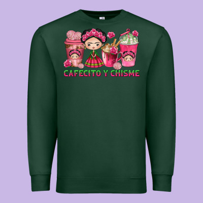Cafecito Y Chisme Coffee Cups Premium Sweatshirt Designed By Texasbilliewilder