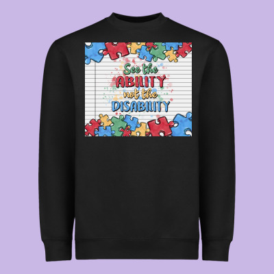 See The Ability Not The Disability Heavyweight Sweatshirt Designed By Maliassmallbusiness