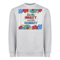 Heather Grey see the ability not the disability Heavyweight Sweatshirt - MaliasSmallBusiness
