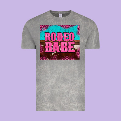 Rodeo Babe Cowhide Leopard Turquoise Vintage Tee Designed By Barkaloodesign