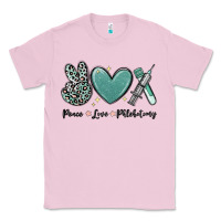 Bubblegum Pink peace love phlebotomy Classic Tee - MaliasSmallBusiness