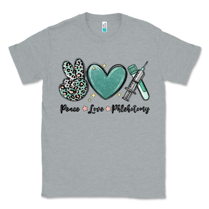 Peace Love Phlebotomy Classic Tee by MaliasSmallBusiness | Teevron
