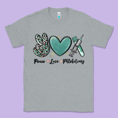 Peace Love Phlebotomy Classic Tee Designed By Maliassmallbusiness