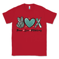 Red peace love phlebotomy Classic Tee - MaliasSmallBusiness
