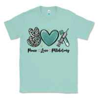 Seafoam peace love phlebotomy Classic Tee - MaliasSmallBusiness